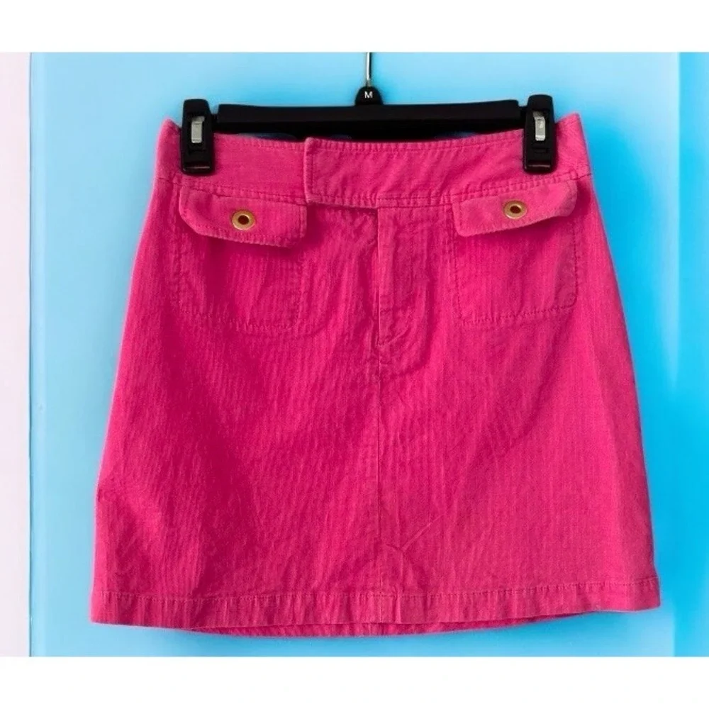 LILLY‎ PULITZER Womens Skirt Pink Corduroy Mini Flap Pockets Preppy Coast Size 0